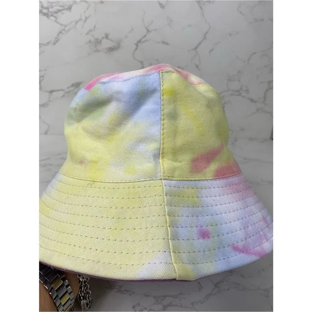 Tie-Dye Pastel Bucket Hat - Pink, Yellow, Blue